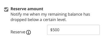 Reserve Amount Example